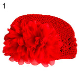 Baby Toddler Beanie Hat Flower Hand Crochet Knit Cap Kids Girls Winter Warm