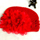 Baby Toddler Beanie Hat Flower Hand Crochet Knit Cap Kids Girls Winter Warm