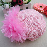 Baby Toddler Beanie Hat Flower Hand Crochet Knit Cap Kids Girls Winter Warm