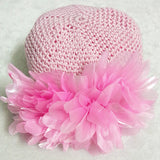 Baby Toddler Beanie Hat Flower Hand Crochet Knit Cap Kids Girls Winter Warm