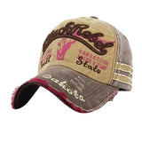 Fashion Sport Letters Washed Hat Casual Men Women Adjustable Cotton Baseball Cap - ENSEIGNE DENIS