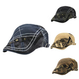 Men Outdoor Sports Adjustable Camouflage Splicing Golf Sun Hat Peaked Cap Beret - ENSEIGNE DENIS