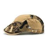 Men Outdoor Sports Adjustable Camouflage Splicing Golf Sun Hat Peaked Cap Beret - ENSEIGNE DENIS