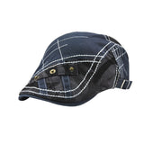 Men Outdoor Sports Adjustable Camouflage Splicing Golf Sun Hat Peaked Cap Beret - ENSEIGNE DENIS