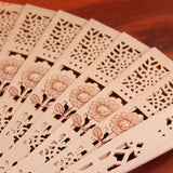 Vintage Wooden Hollow Flower Folding Chinese Traditional Hand Fan Wedding Favour