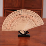 Vintage Wooden Hollow Flower Folding Chinese Traditional Hand Fan Wedding Favour