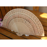 Vintage Wooden Hollow Flower Folding Chinese Traditional Hand Fan Wedding Favour