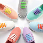 12Pcs Unisex Tieless Silicone Easy No Tie Shoelaces Jogger Elastic Shoe Laces
