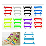 12Pcs Unisex Tieless Silicone Easy No Tie Shoelaces Jogger Elastic Shoe Laces