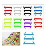 12Pcs Unisex Tieless Silicone Easy No Tie Shoelaces Jogger Elastic Shoe Laces