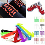 12Pcs Unisex Tieless Silicone Easy No Tie Shoelaces Jogger Elastic Shoe Laces