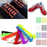 12Pcs Unisex Tieless Silicone Easy No Tie Shoelaces Jogger Elastic Shoe Laces