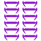 12Pcs Unisex Tieless Silicone Easy No Tie Shoelaces Jogger Elastic Shoe Laces