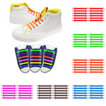 12Pcs Creative Solid Color Unisex Silicone Elastic Arrow Shape No Tie Shoelaces