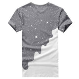 Men's Fashion Summer Milk Poured Pattern Printed Short Sleeve Round Neck T-shirt