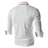 Men England Trendy Wave Point Self-Cultivation Long Sleeved Tide Shirt Top