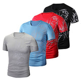 Men's Fashion Summer Cool Style Short Sleeve Round Neck Dragon Print T-shirt