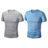 Men's Fashion Summer Cool Style Short Sleeve Round Neck Dragon Print T-shirt