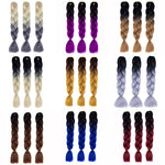 1 Pc Women African Blackman Color Gradient Braid Hair Extension Plaited Wig