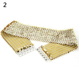Women's Cool Punk Sparkling Sequins Elastic Stretch Wide Waistband Waist Belt