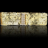 Women's Cool Punk Sparkling Sequins Elastic Stretch Wide Waistband Waist Belt