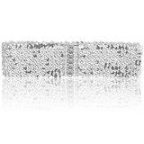 Women's Cool Punk Sparkling Sequins Elastic Stretch Wide Waistband Waist Belt