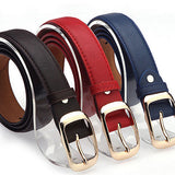 Fashion Women Faux Leather Alloy Pin Buckle Waist Strap Belt Slim Waistband - ENSEIGNE DENIS