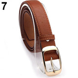 Fashion Women Faux Leather Alloy Pin Buckle Waist Strap Belt Slim Waistband - ENSEIGNE DENIS
