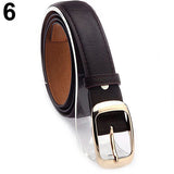 Fashion Women Faux Leather Alloy Pin Buckle Waist Strap Belt Slim Waistband - ENSEIGNE DENIS