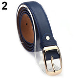 Fashion Women Faux Leather Alloy Pin Buckle Waist Strap Belt Slim Waistband - ENSEIGNE DENIS