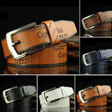 Men's Fashion Casual Faux Leather Hollow Waistband Waist Belt Business Gift - ENSEIGNE DENIS