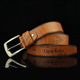 Men's Fashion Casual Faux Leather Hollow Waistband Waist Belt Business Gift - ENSEIGNE DENIS