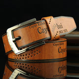 Men's Fashion Casual Faux Leather Hollow Waistband Waist Belt Business Gift - ENSEIGNE DENIS
