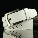 Men's Fashion Casual Faux Leather Hollow Waistband Waist Belt Business Gift - ENSEIGNE DENIS