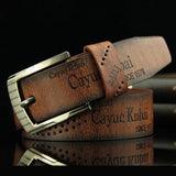 Men's Fashion Casual Faux Leather Hollow Waistband Waist Belt Business Gift - ENSEIGNE DENIS