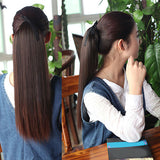 Women's Fashion Long Straight Synthetic Ponytail Hair Extensions Hair Piece Wigs