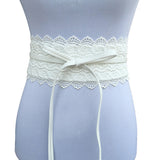Fashion Women Dress Bowknot Faux Leather Lace Wide Decor Belt Girdle Waist Band