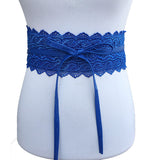 Fashion Women Dress Bowknot Faux Leather Lace Wide Decor Belt Girdle Waist Band