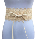 Fashion Women Dress Bowknot Faux Leather Lace Wide Decor Belt Girdle Waist Band