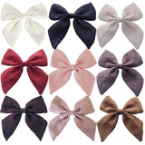 Fashion Women Big Bowknot Solid Color Linen Hair Clip Hairpin Party Headwear
