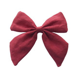 Fashion Women Big Bowknot Solid Color Linen Hair Clip Hairpin Party Headwear