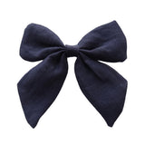 Fashion Women Big Bowknot Solid Color Linen Hair Clip Hairpin Party Headwear