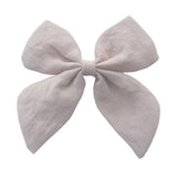 Fashion Women Big Bowknot Solid Color Linen Hair Clip Hairpin Party Headwear