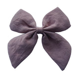 Fashion Women Big Bowknot Solid Color Linen Hair Clip Hairpin Party Headwear