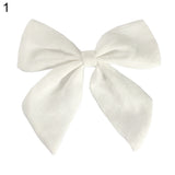 Fashion Women Big Bowknot Solid Color Linen Hair Clip Hairpin Party Headwear