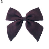 Fashion Women Big Bowknot Solid Color Linen Hair Clip Hairpin Party Headwear