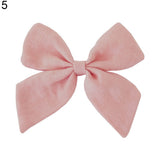 Fashion Women Big Bowknot Solid Color Linen Hair Clip Hairpin Party Headwear