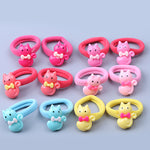 6Pcs Baby Toddler Girl Cartoon Animal Fruit Ponytail Holder Hair Rope Ring Tie