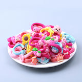 6Pcs Baby Toddler Girl Cartoon Animal Fruit Ponytail Holder Hair Rope Ring Tie