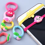 6Pcs Baby Toddler Girl Cartoon Animal Fruit Ponytail Holder Hair Rope Ring Tie